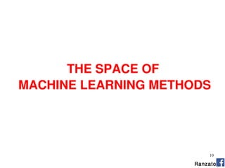 10
Ranzato
THE SPACE OF
MACHINE LEARNING METHODS
 