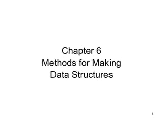 Chapter 6
Methods for Making
 Data Structures



                     1
 
