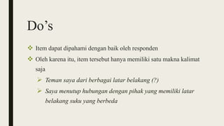 Developing an instrument 