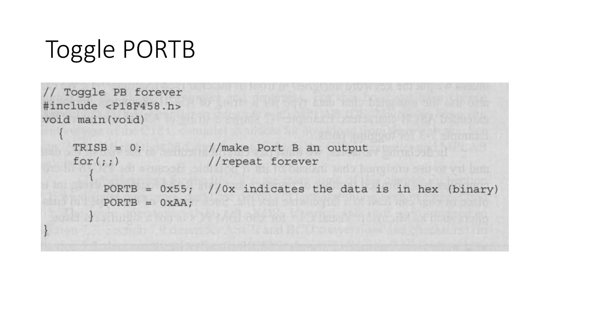 Toggle PORTB
