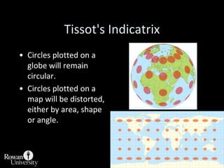 Map Projection Distorts RealityA sphere is not a developable solid.Transfer from 3D globe to 2D map must result in loss of one or global characteristics:ShapeAreaDistanceDirectionPosition