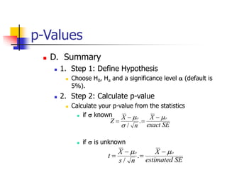 Statistical tools in hypotheses testing design | PPT