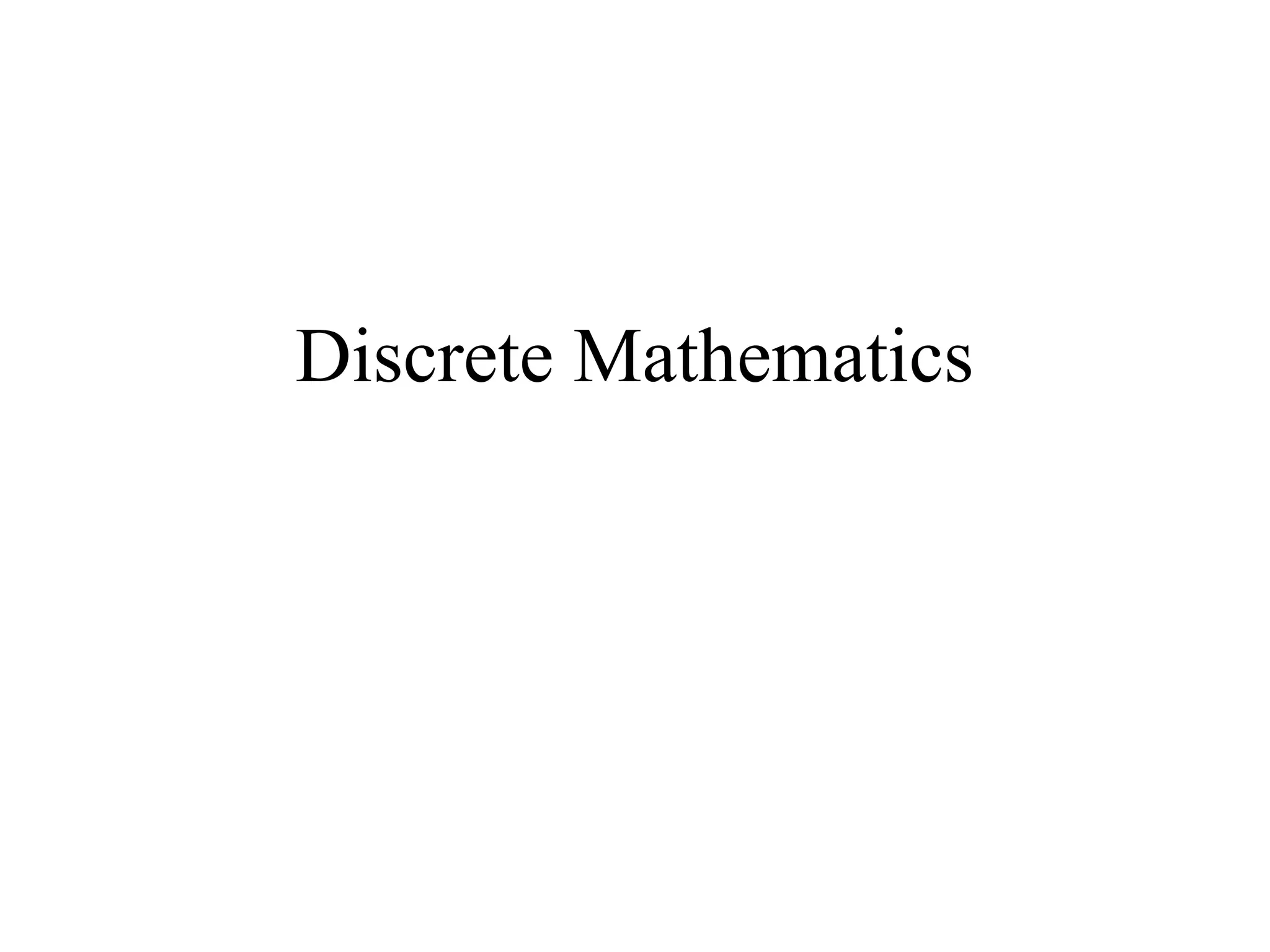 Discrete Mathematics 