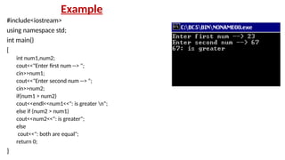 Conditions in C++ PowerPoint Presentation | PPTX