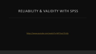 reliabilitas dan  validitas with spss 