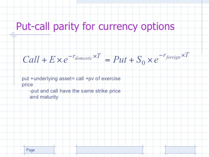 Put-call parity options trading