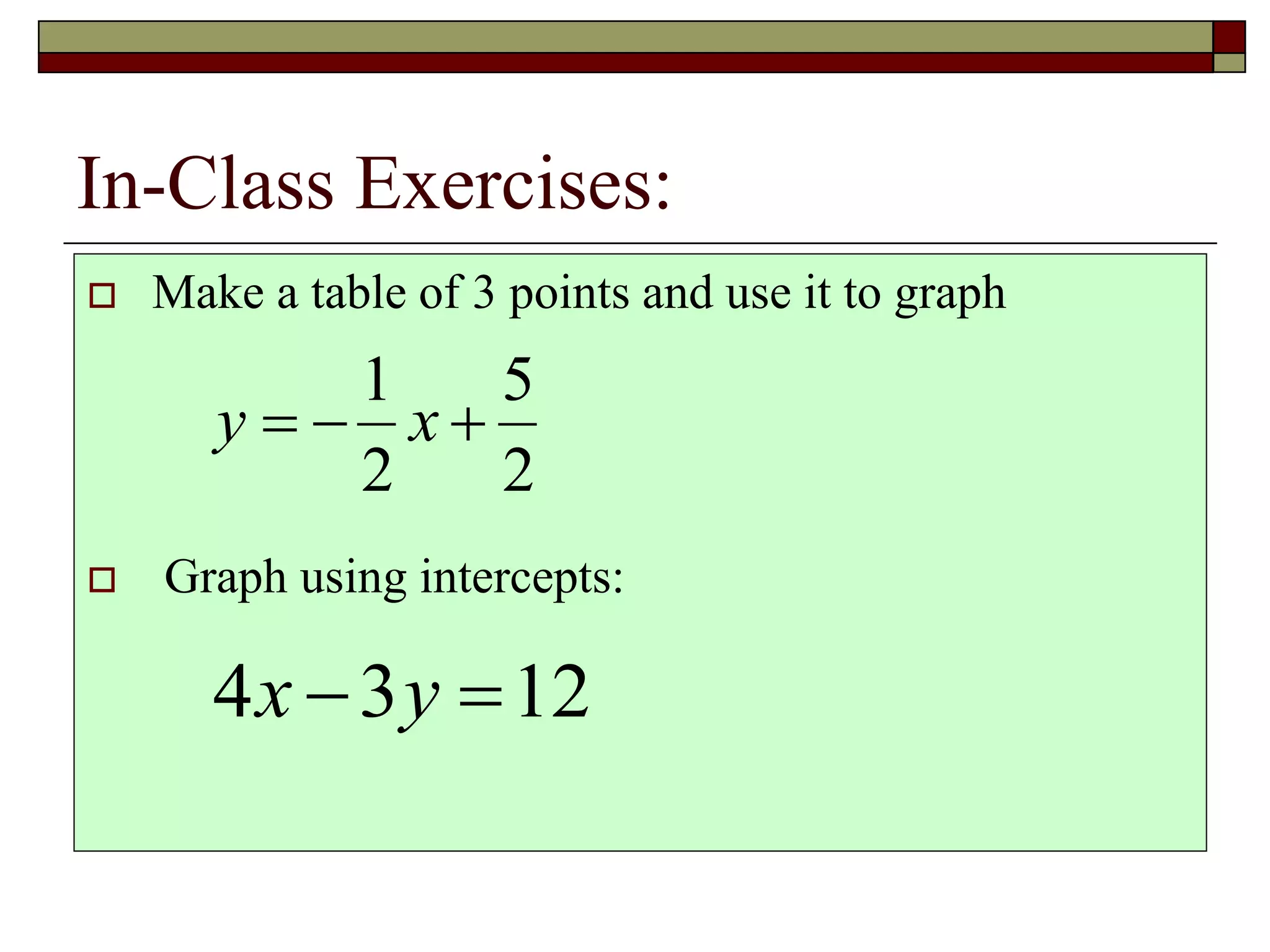Lecture 07 graphing linear equations | PPT