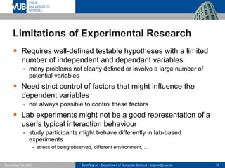 HCI Research Methods - Lecture 7 - Human-Computer Interaction ...