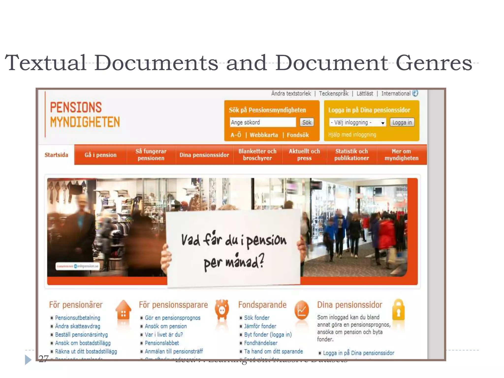 27

Lect. 7: Learning from Massive Datasets

 