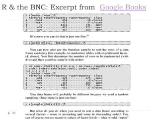 R & the BNC: Excerpt from Google Books

33

Lect. 7: Learning from Massive Datasets

 