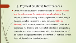 Lecture 07; non spectral interferences by Dr. Salma Amir | PPTX