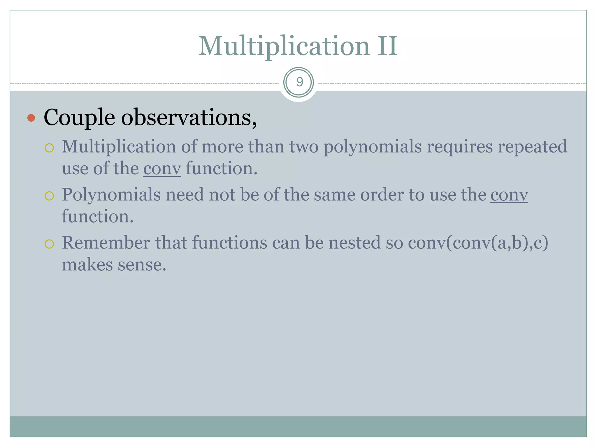 Polynomials and Curve Fitting in MATLAB | PPT