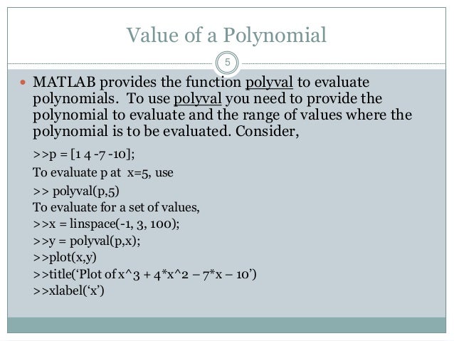 Polynomials and Curve Fitting in MATLAB