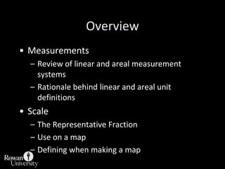 Overview<br />Measurements<br />Review of linear and areal measurement systems<br />Rationale behind linear and areal unit...