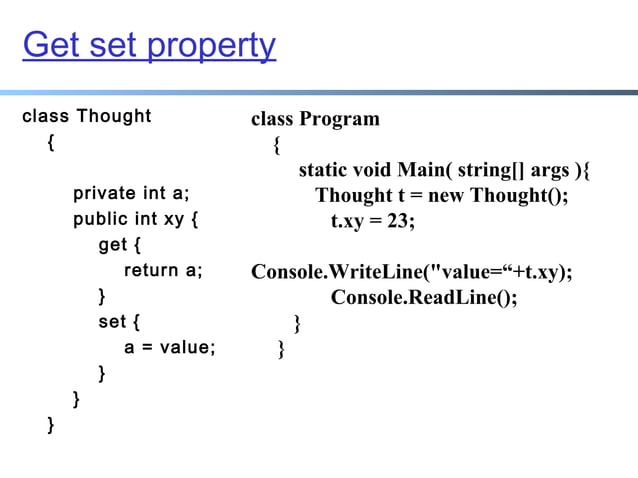 Visula C# Programming Lecture 8 | PPT