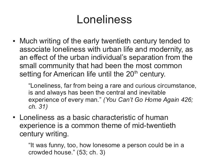 thesis statements of loneliness