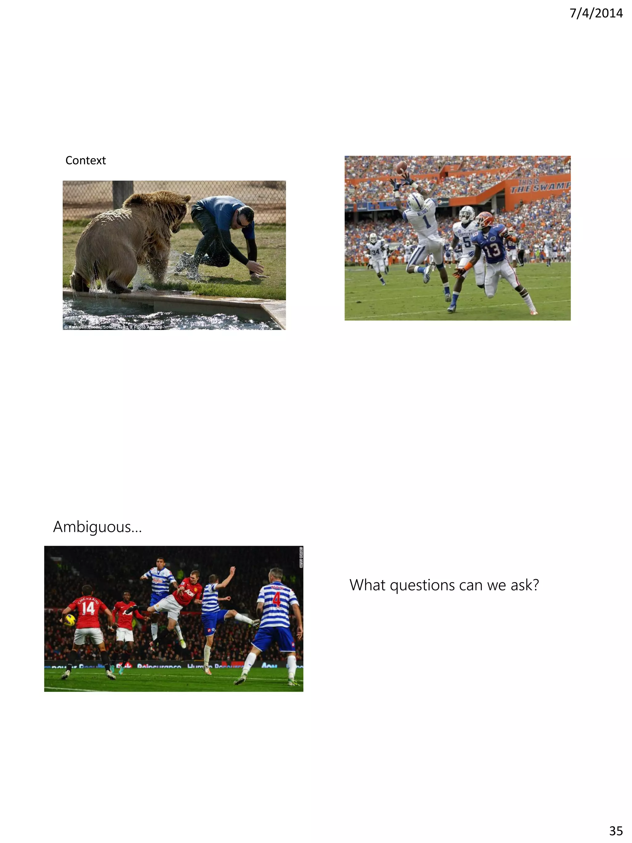 7/4/2014
35
Context
Ambiguous…
What questions can we ask?
 