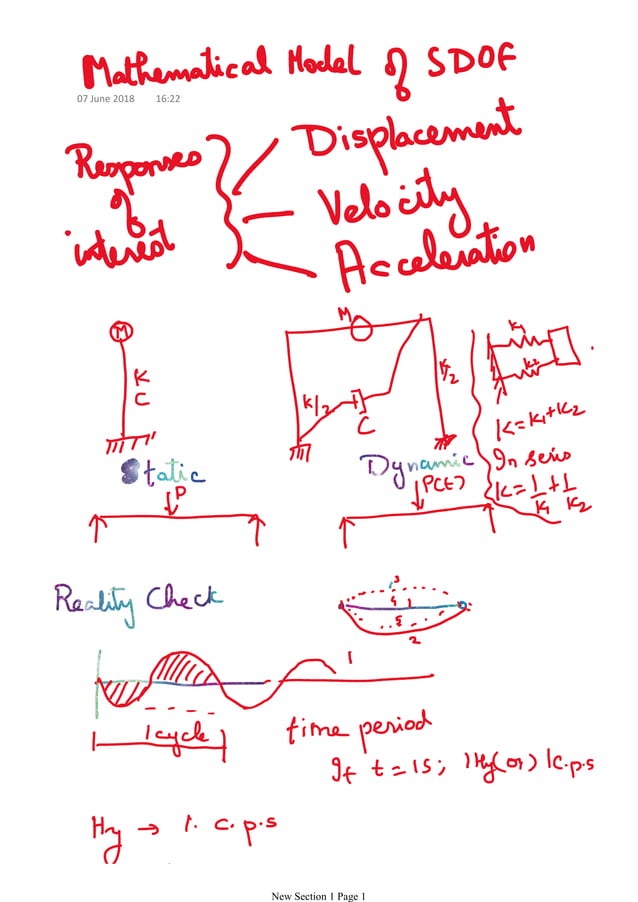 Lecture 08 mathematical model of sdof system | PDF