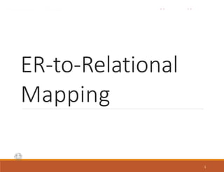 CS3200 – Database Design···Spring 2018···Derbinsky
ER-to-Relational
Mapping
1
 