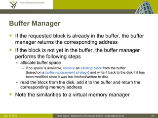 Storage Management - Lecture 8 - Introduction to Databases (1007156ANR ...