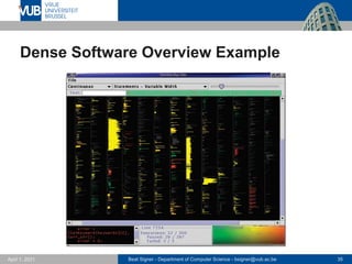Beat Signer - Department of Computer Science - bsigner@vub.ac.be 35
April 1, 2021
Dense Software Overview Example
 
