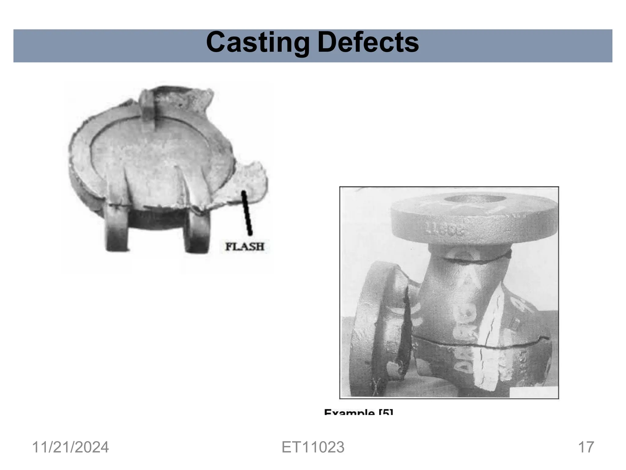 Casting Defects
11/21/2024 ET11023 17
 