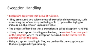 Lecture 09 Exception Handling(1 ) in c++.pptx