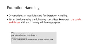 Lecture 09 Exception Handling(1 ) in c++.pptx