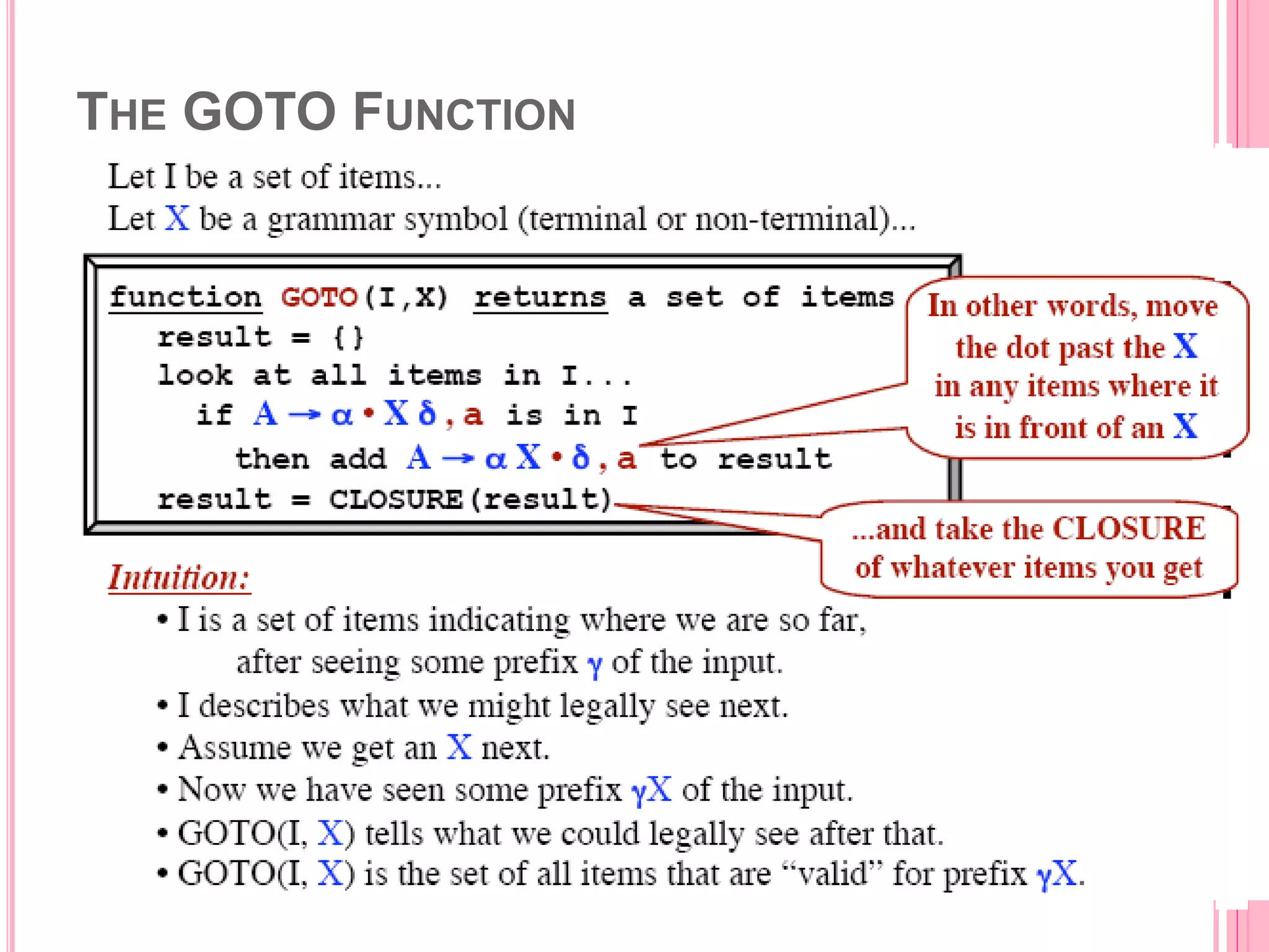 THE GOTO FUNCTION 11 