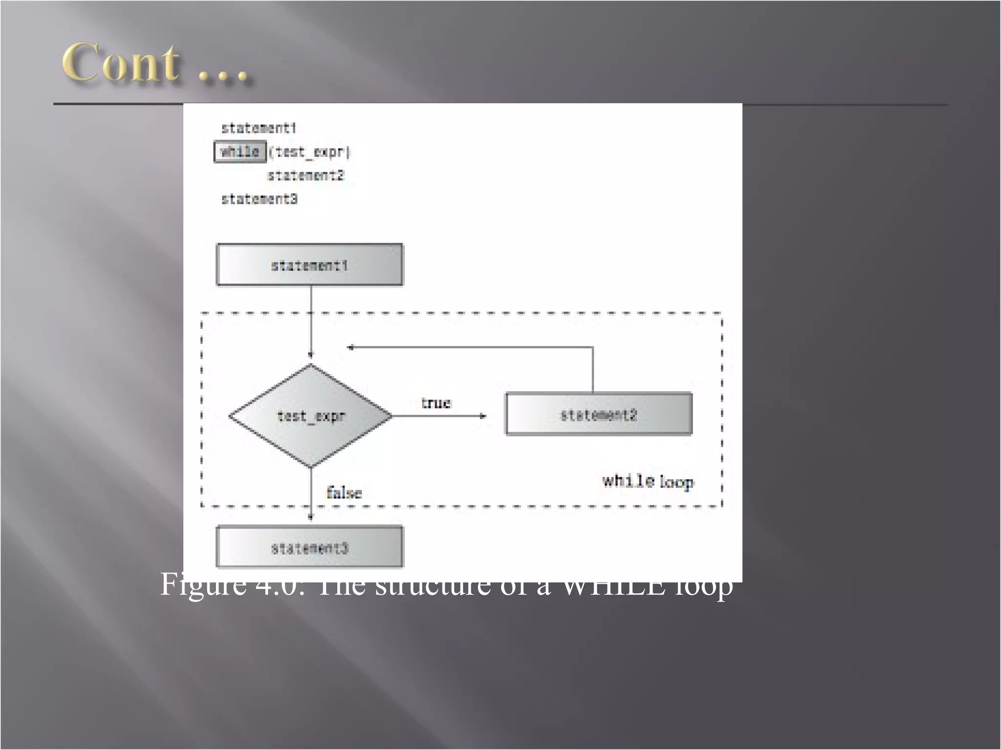 Figure 4.0: The structure of a WHILE loop 
