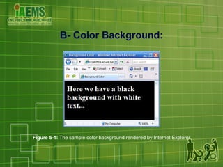 Figure 5-1:  The sample color background rendered by Internet Explorer B- Color Background: 