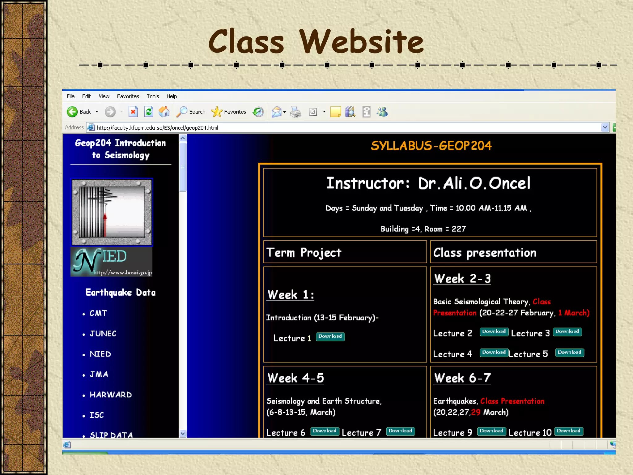 Class Website 