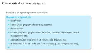 lecture 1 notes on operating systems course | PDF