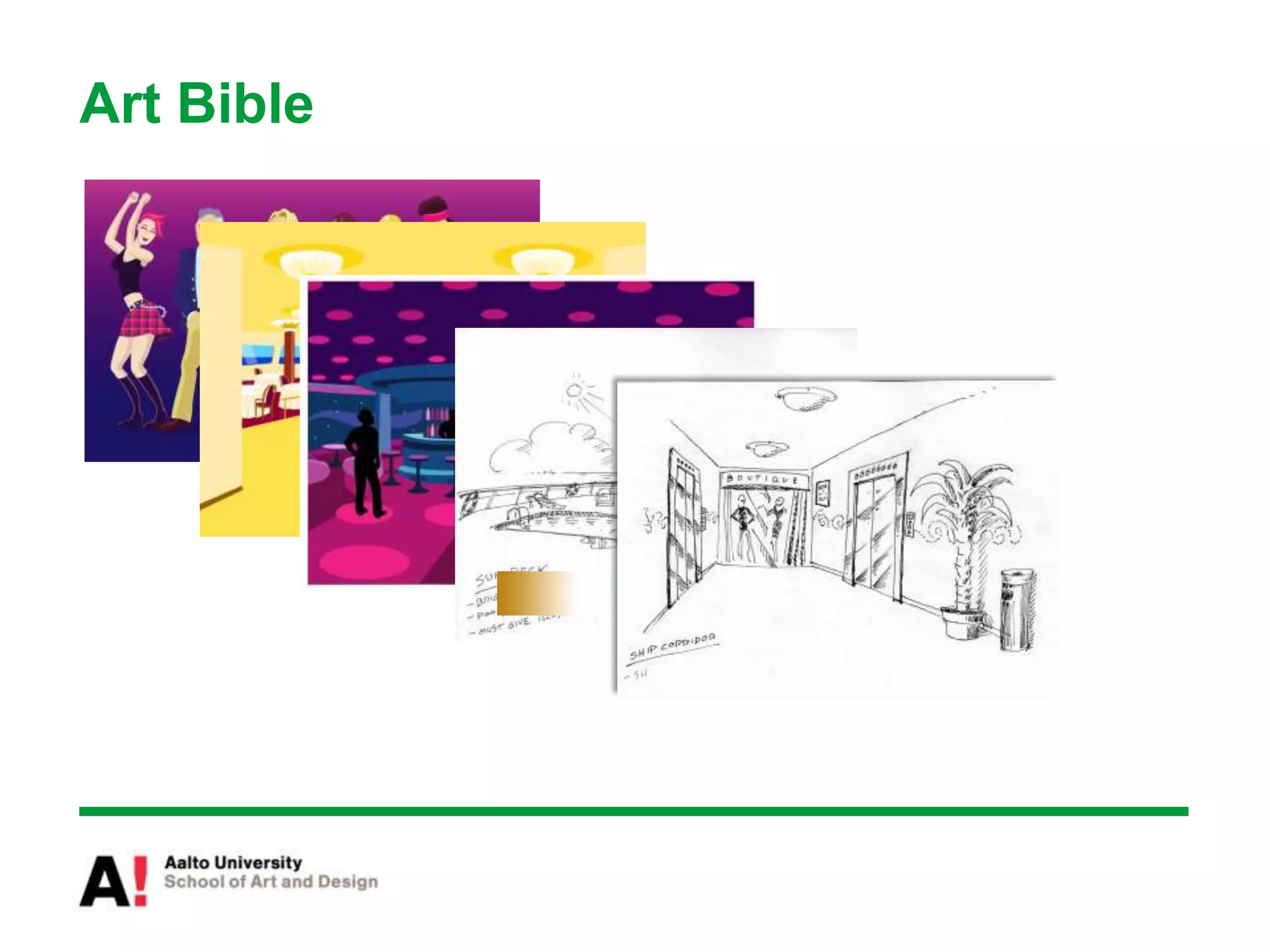 Other Ways to Communicate DesignPrototypesPhysical, digitalGood to communicate gameplayIn gameplay-driven titles defining by prototype might be enoughScenarios & Storyboards