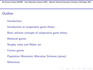Cooperative Game Theory | PDF