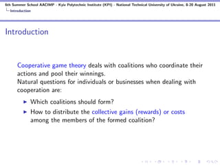 Cooperative Game Theory | PDF