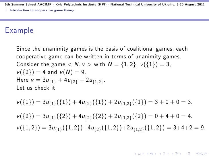 Cooperative Game Theory