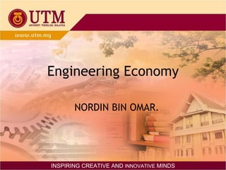 Engineering Economy NORDIN BIN OMAR. INSPIRING CREATIVE AND  INNOVATIVE  MINDS 
