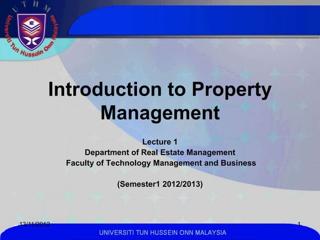 Introduction to Property Management | PPTX