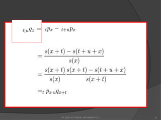 FM 2002 ACTUARIAL MATHEMATICS I   21
 