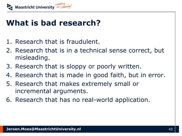 Research Methods I - Lecture 1 - Research, what is it (good for)?