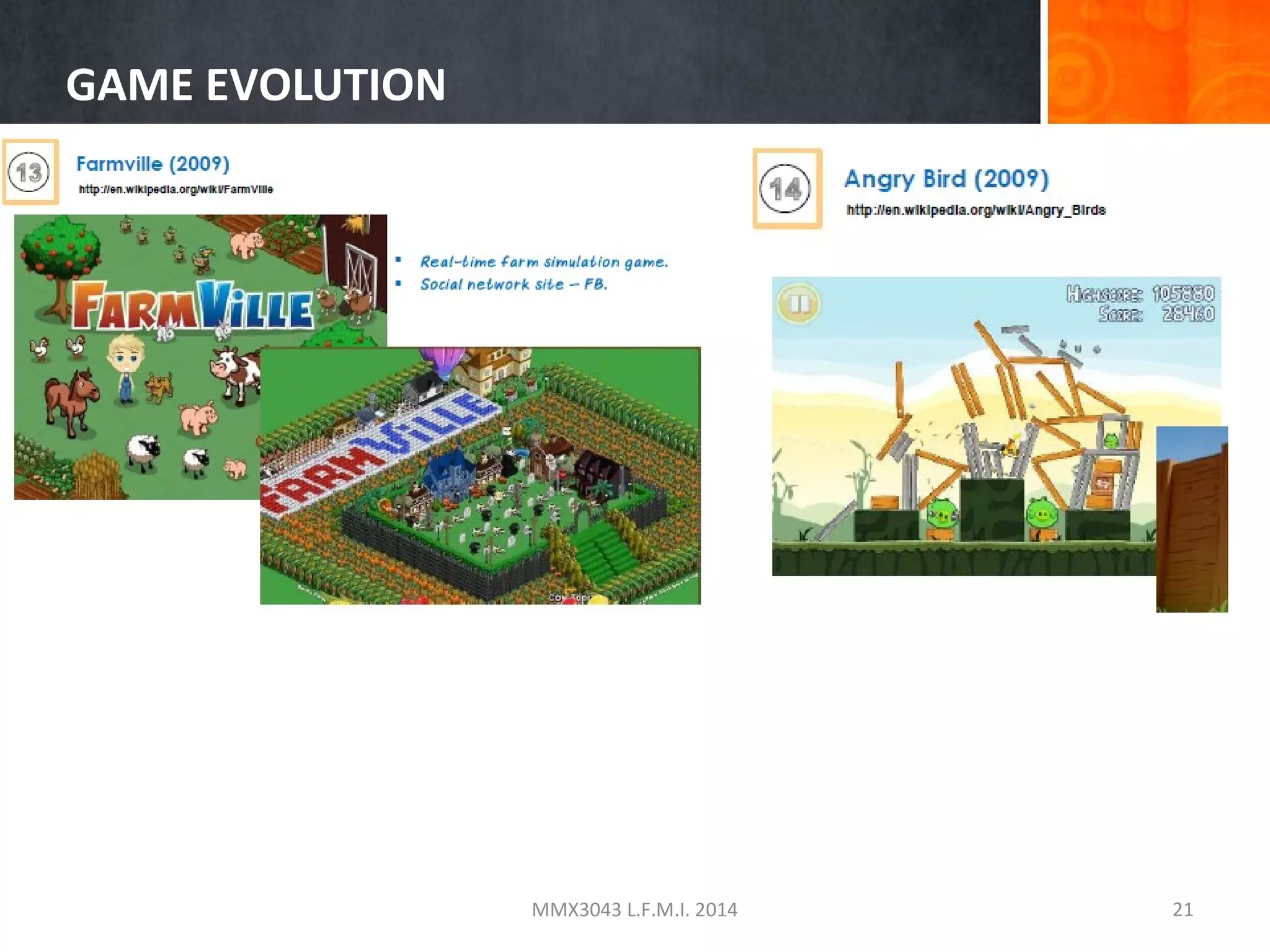 GAME EVOLUTION

MMX3043 L.F.M.I. 2014

21

 