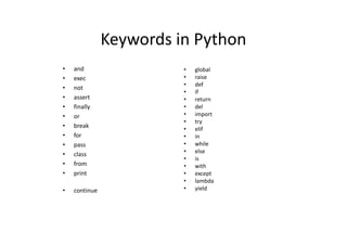 Python - Lecture 1 | PPT