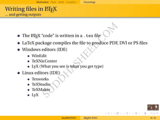 Introduction to LaTeX - Workshop Day 1 | PDF