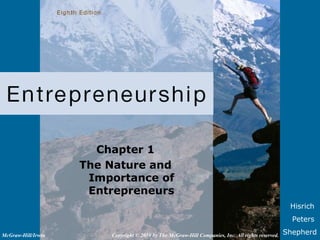 Hisrich
Peters
Shepherd
Chapter 1
The Nature and
Importance of
Entrepreneurs
Copyright © 2010 by The McGraw-Hill Companies, Inc. All rights reserved.McGraw-Hill/Irwin
 