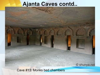 Ajanta Caves contd..
Cave #13: Monks bed chambers
 