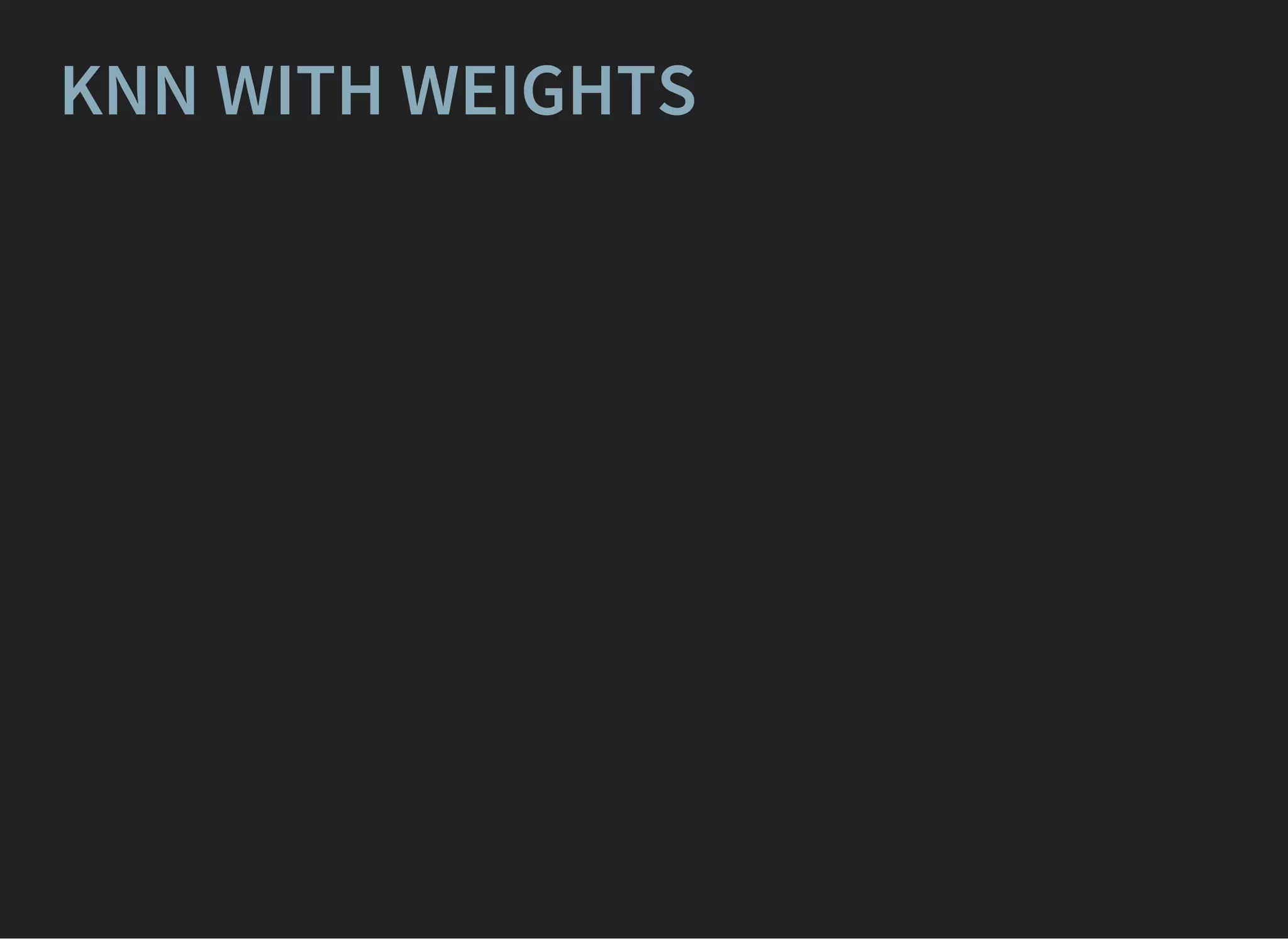 KNN WITH WEIGHTS
 