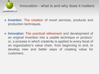 2016 - 1. The concept of Innovation and Innovation Management. The type ...