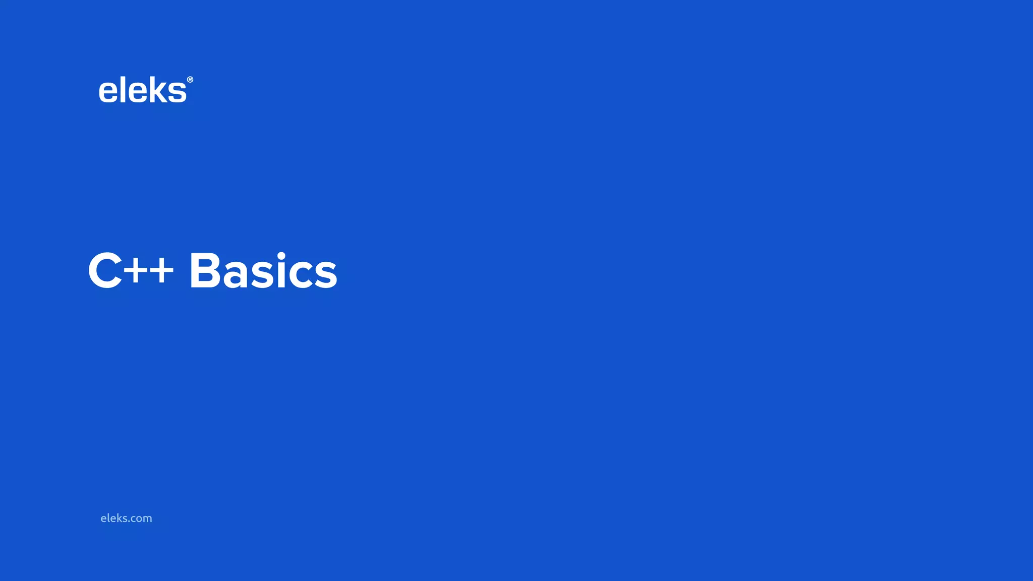 C++ Basics | PPT