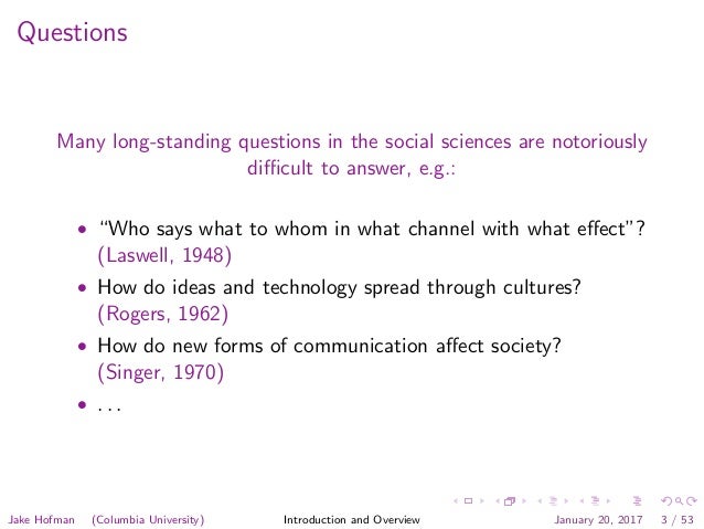 New Models and Methods in the Social Sciences